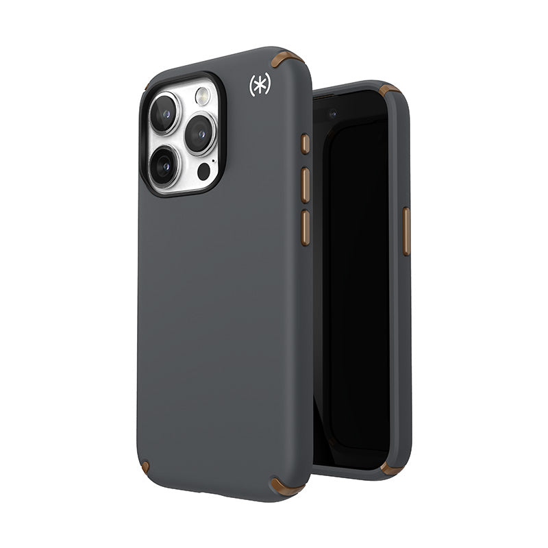 Speck Presidio2 Pro MagSafe Case - iPhone 15 Pro (charcoal grey / cool bronze / white)