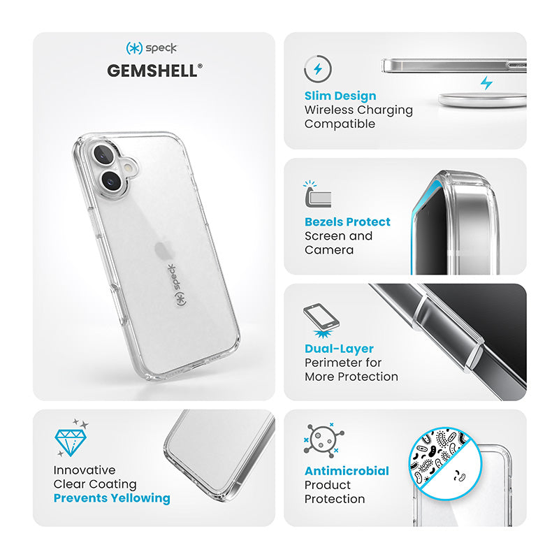 Speck Gemshell Case for iPhone 16 Plus (clear) (6)