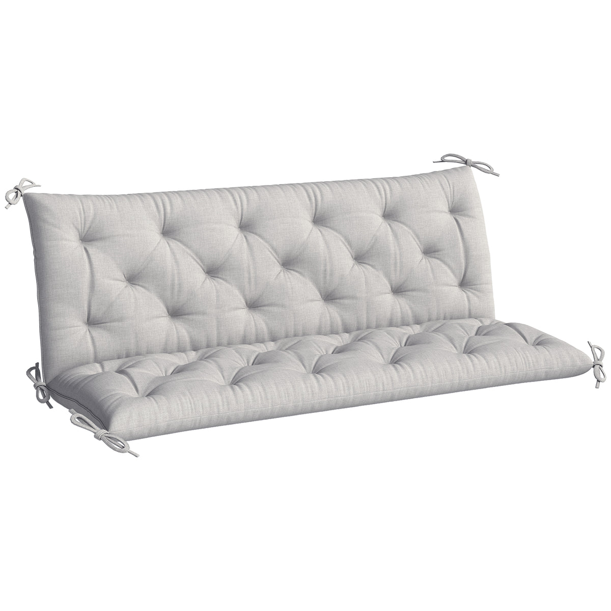 3-seater bench cushion 150x98x8 cm bench pad with ties, bench upholstery for garden furniture porch swing, light