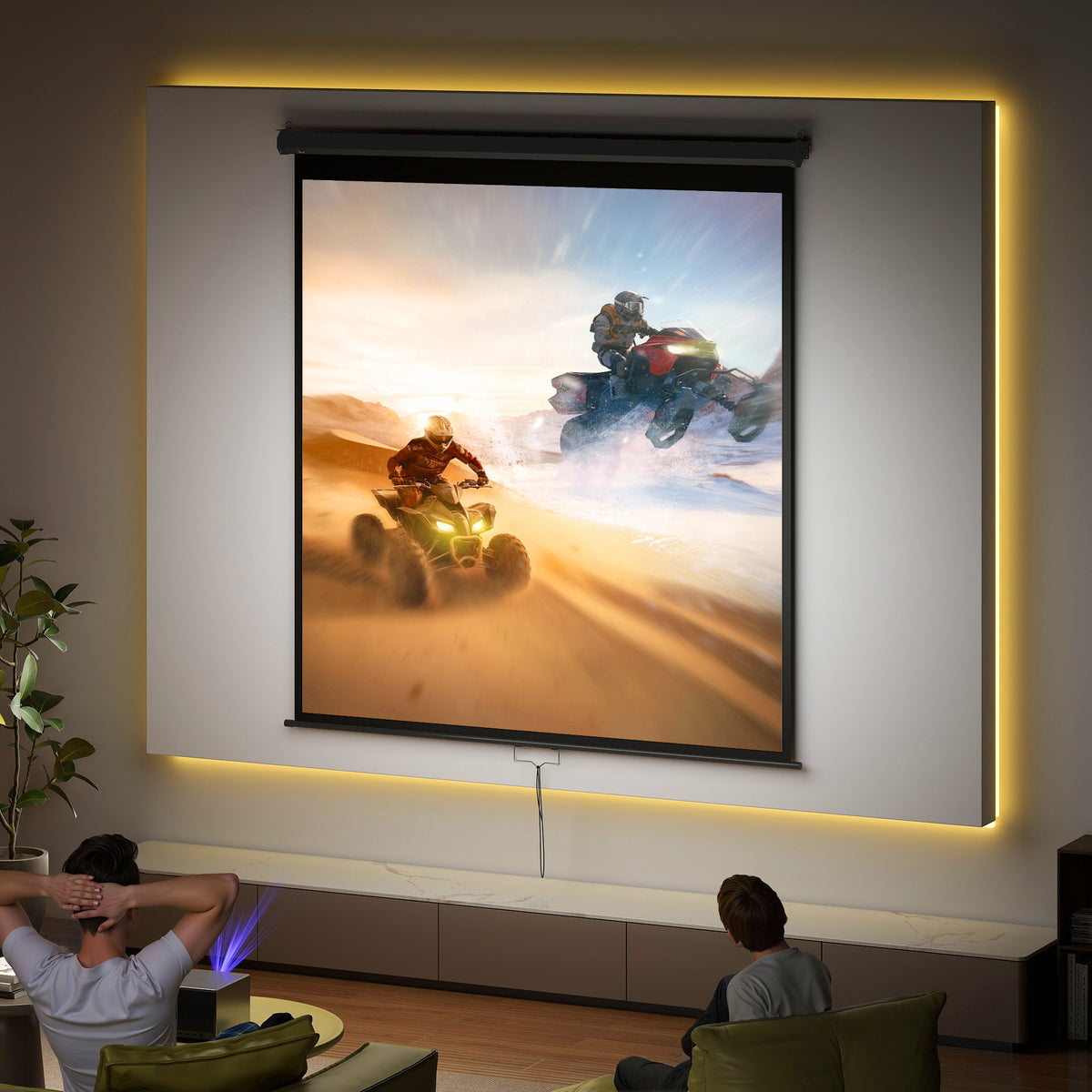 Projector screen 178 x 178 cm 99 inch 1:1 HD 4K projection screen for home cinema office presentations (2)