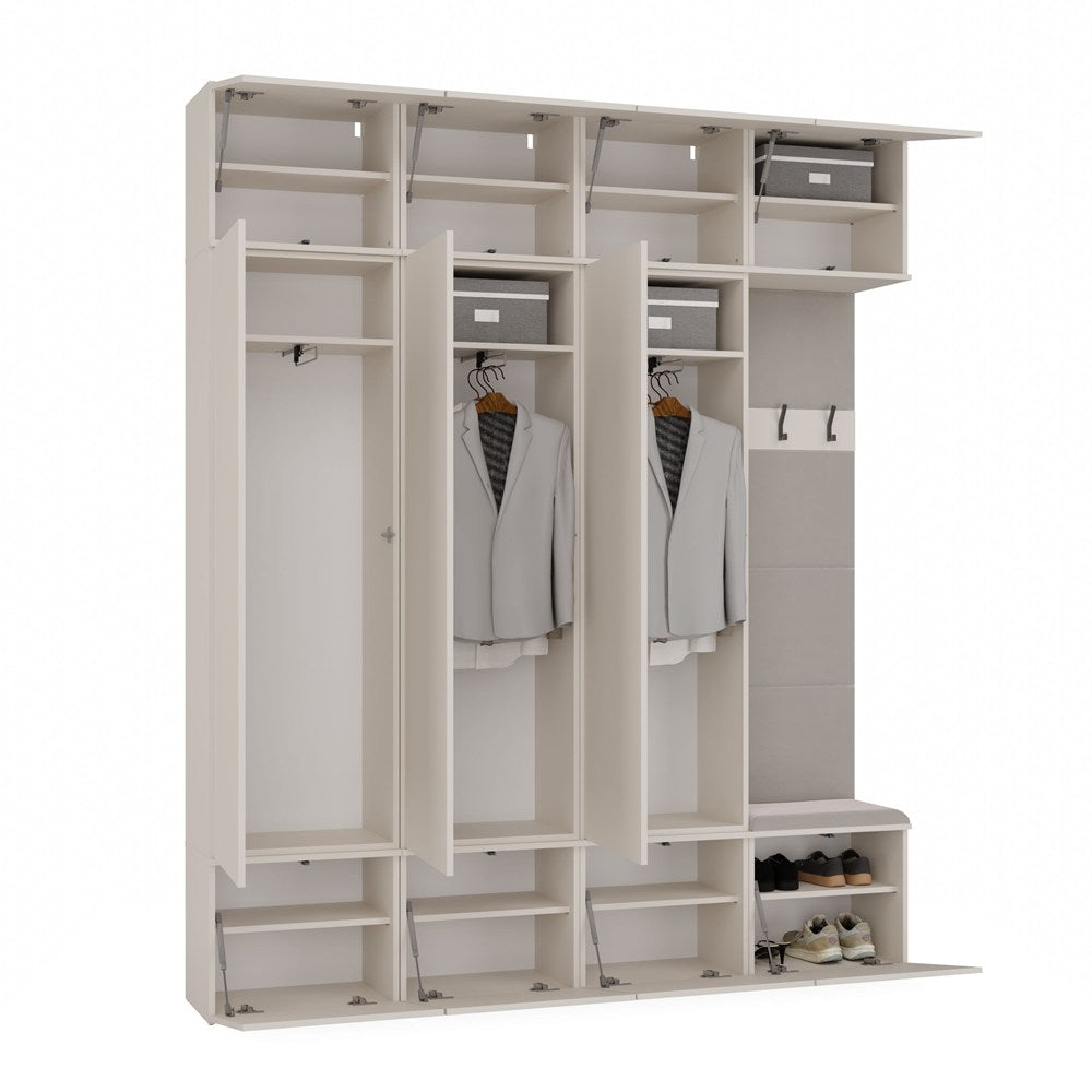 Garderobe HAGA IV 3Sz1W KASCHMIR BEIGE 3x Schrank + Kleiderpaneel – Produktabbildung 2