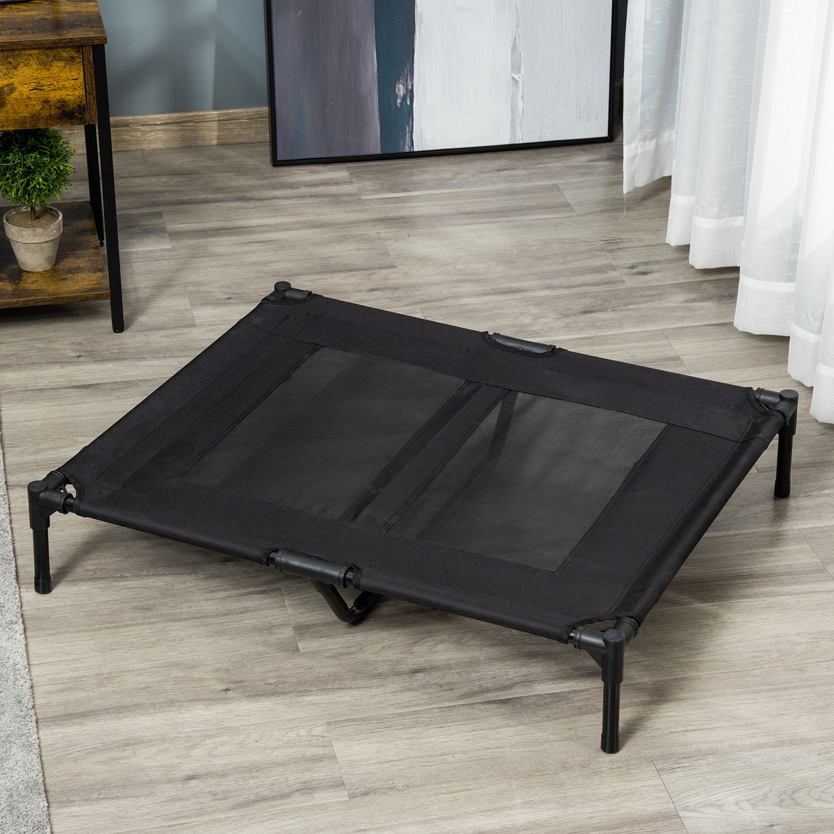 Dog bed, outdoor dog bed, foldable, breathable, black (2)