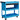 Tool case, tool trolley, tool box, 3 levels, 4 wheels, 82 cm x 35 cm x 76 cm, blue