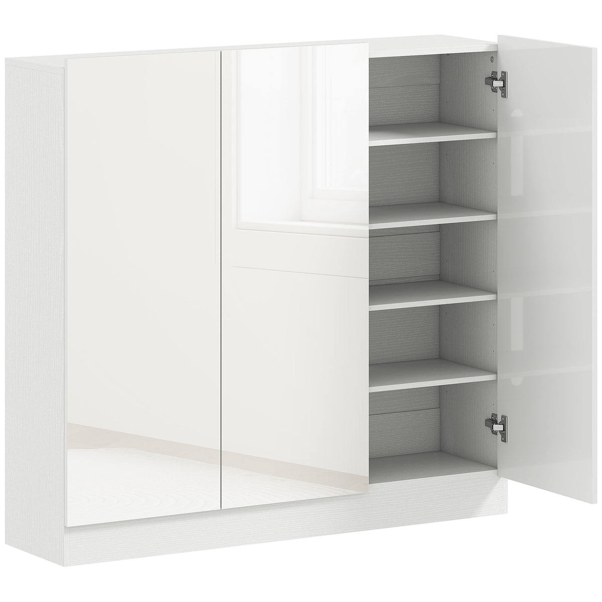 5-tier shoe cabinet for 30 pairs of shoes, adjustable shelves, for entryway, hallway, white