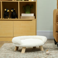 Pet bed for cats and dogs up to 5kg/30cm, washable plush cover, cream white, 47 x 40 x 20 cm (8)
