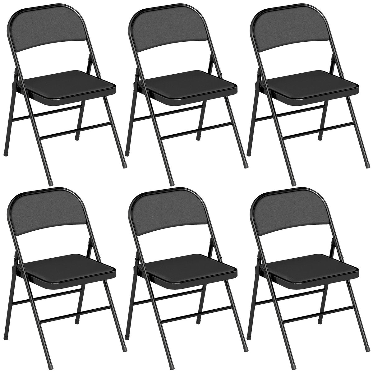 Set of 2 folding chairs, portable office chairs, steel legs, folding chair for office, reception, waiting room