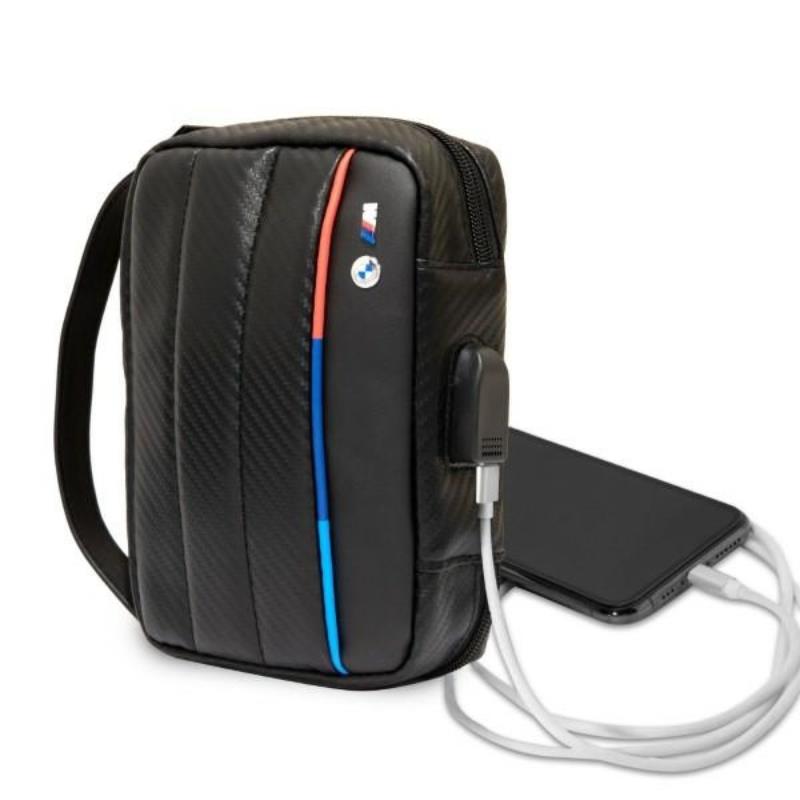 BMW Carbon Tricolor - Bag / organizer with external USB port (black)