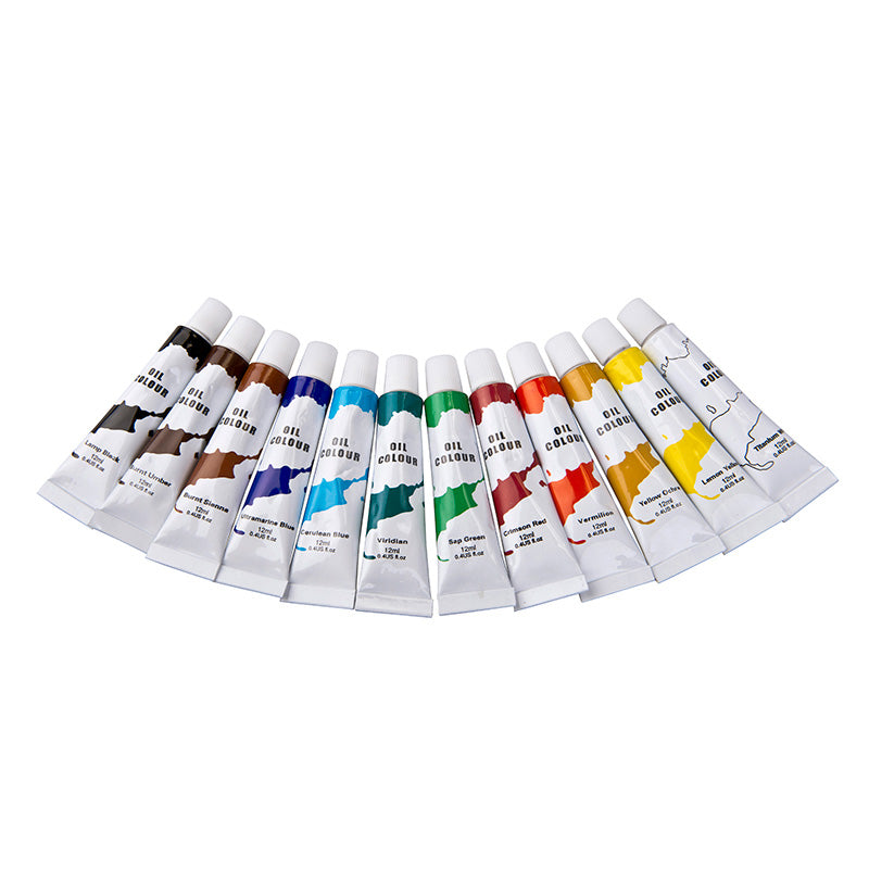 Oil paints in 12ml tubes with 12 colors (2)
