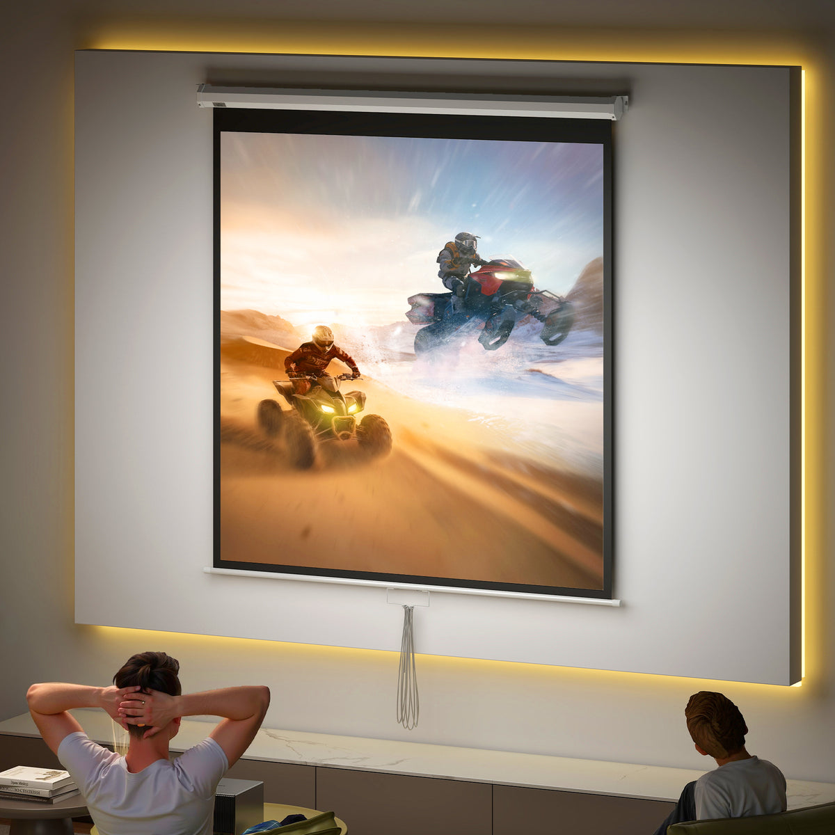 Projector screen 152 x 152 cm 85 inch 1:1 HD 4K projection screen for home cinema office presentations (2)