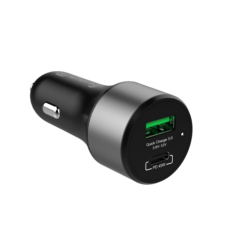 Crong Power 63W Car Charger – USB-C PD 45W car charger + USB QC 3.0 18W (black)