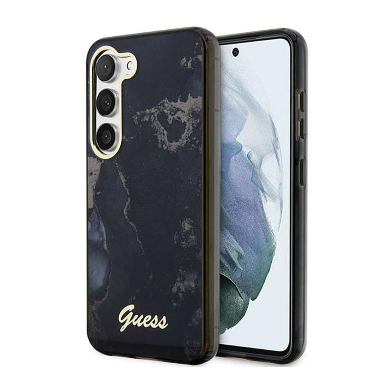 Guess Golden Marble Collection - case for Samsung Galaxy S23 (black)
