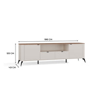 TV-Schrank CORDOBA 2D2S Kaschmir Beige Eiche Castello 2 Schubladen – Produktabbildung 8