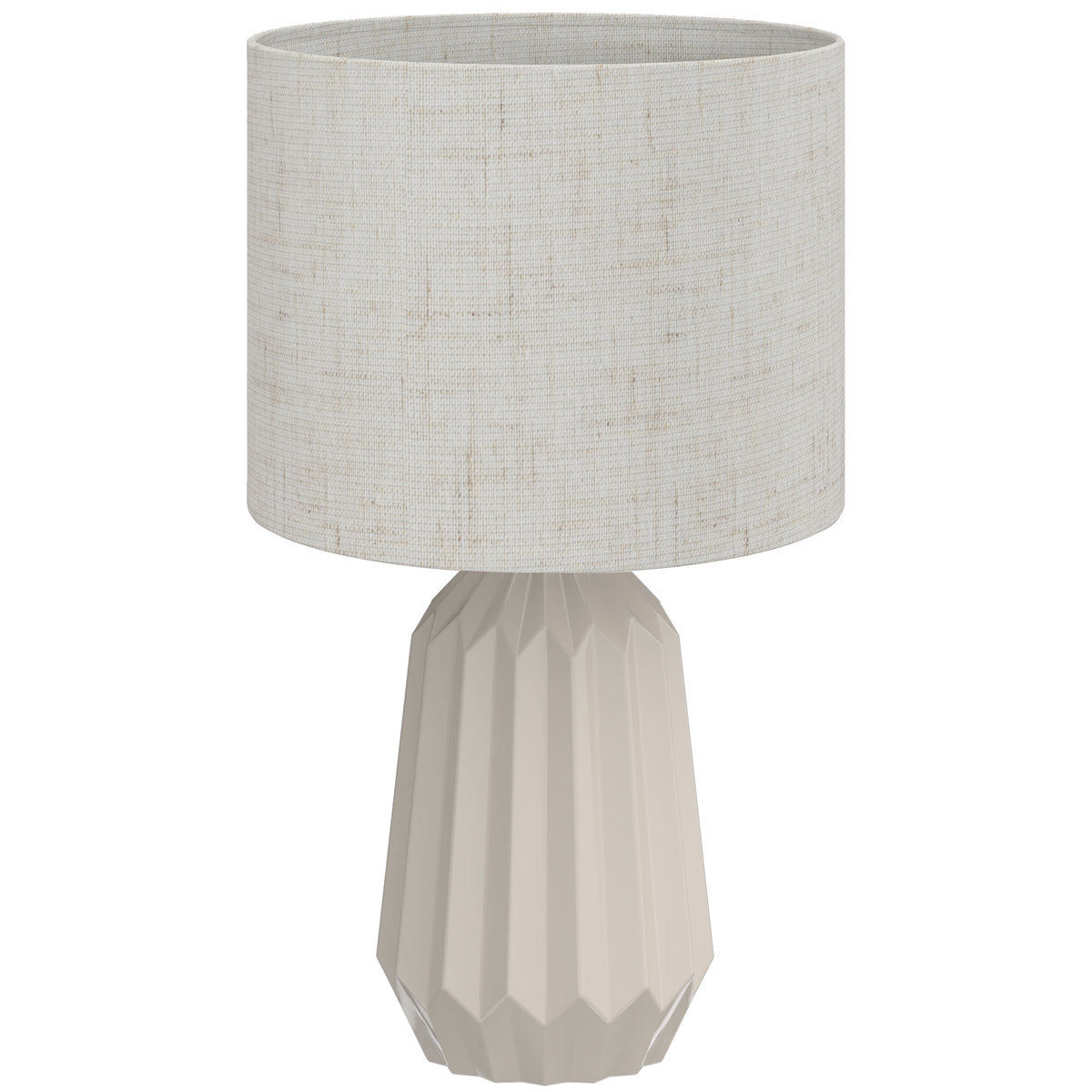 Table lamp, desk lamp, bedside lamp with linen shade, rocker switch, office lamp, 22 x 22 x 39 cm, beige