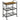 Industrial design kitchen trolley, 3 shelves, multipurpose cart, serving trolley, 4 wheels, foldable, brown +