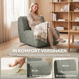 Armchair Swivel lounge chair with chenille look, wide seat, for living room, bedroom, grey (4)
