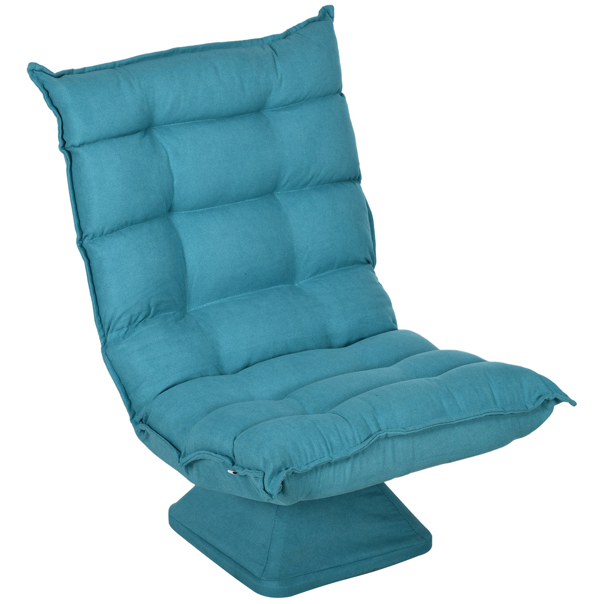 Recliner reading chair, swivel, velvet look, 62 cm x 70 cm x 95 cm, blue