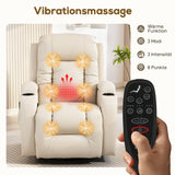 Massage chair with rocking, reclining & heating function, 3 modes, swivel, cream white (4)