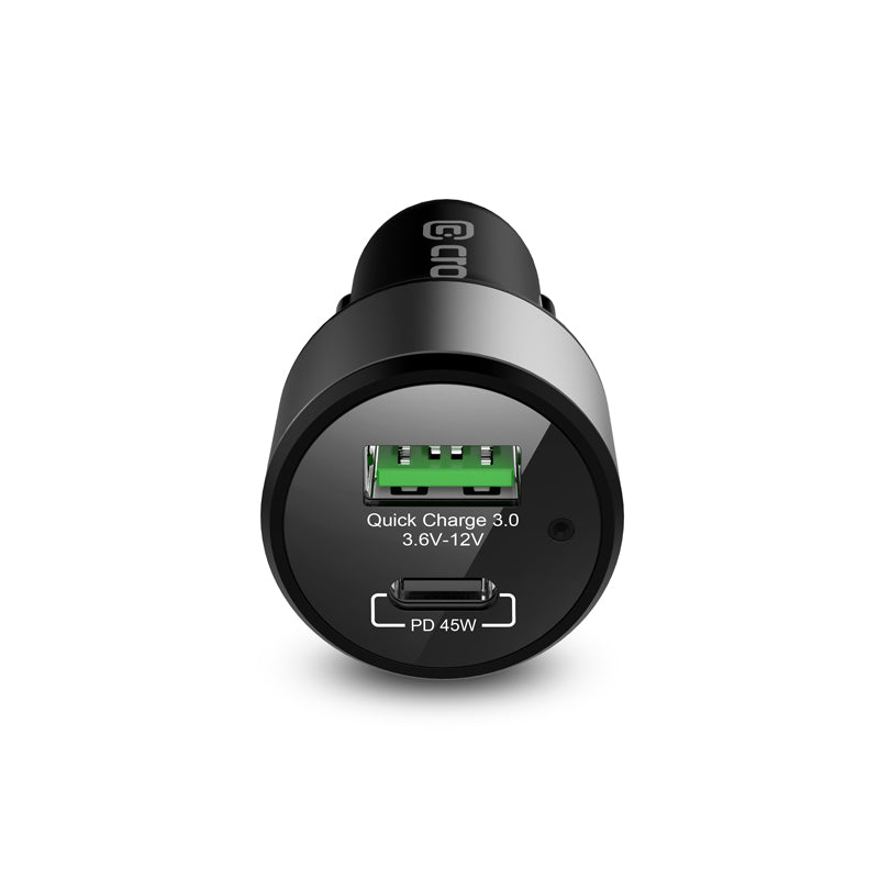 Crong Power 63W Car Charger – USB-C PD 45W car charger + USB QC 3.0 18W (black) (2)