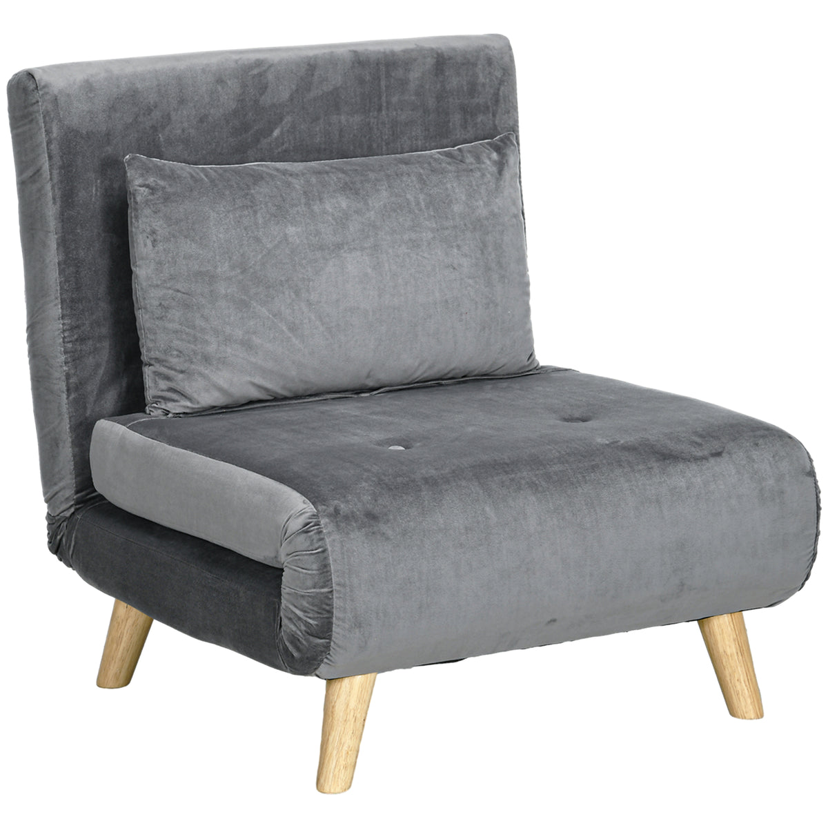 2-in-1 armchair, recliner, guest bed, 72 cm x 78 cm x 79 cm, gray