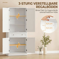 Kitchen cabinet with 4 doors, drawer and adjustable shelves for kitchen, 80 x 39.5 x 186.4 cm white (5)
