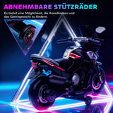 Electric motorcycle for children aged 18-36 months, ride-on vehicle, training wheels, lights, music, plastic (5)