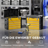 Toolbox empty, 49.7 x 25.3 x 40.7 cm tool chest with 4 drawers, mini-box steel yellow (5)