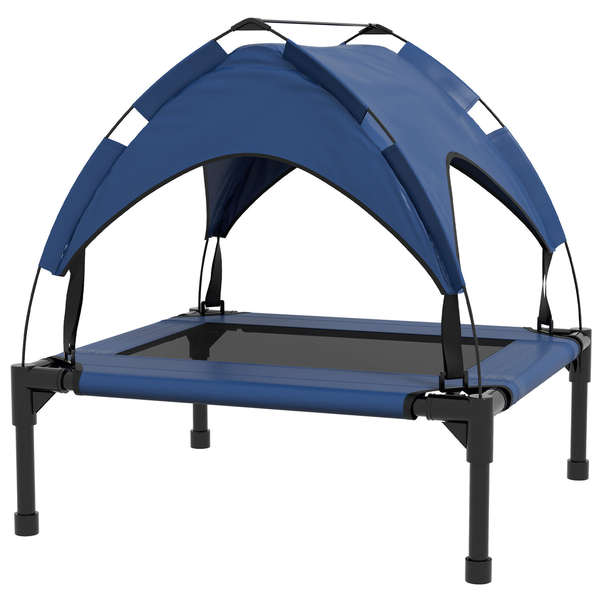 Dog bed with canopy, breathable, water-repellent, up to 20 kg, 76 x 61 x 69.5 cm, dark blue
