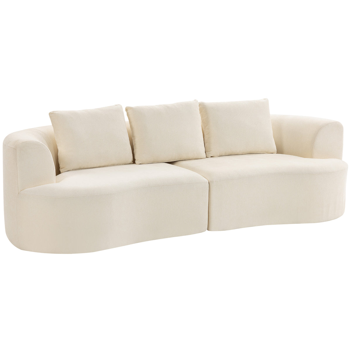 3-seater sofa, 260 cm chenille sofa with wide seating area, pocket spring upholstery, high-density foam, 3