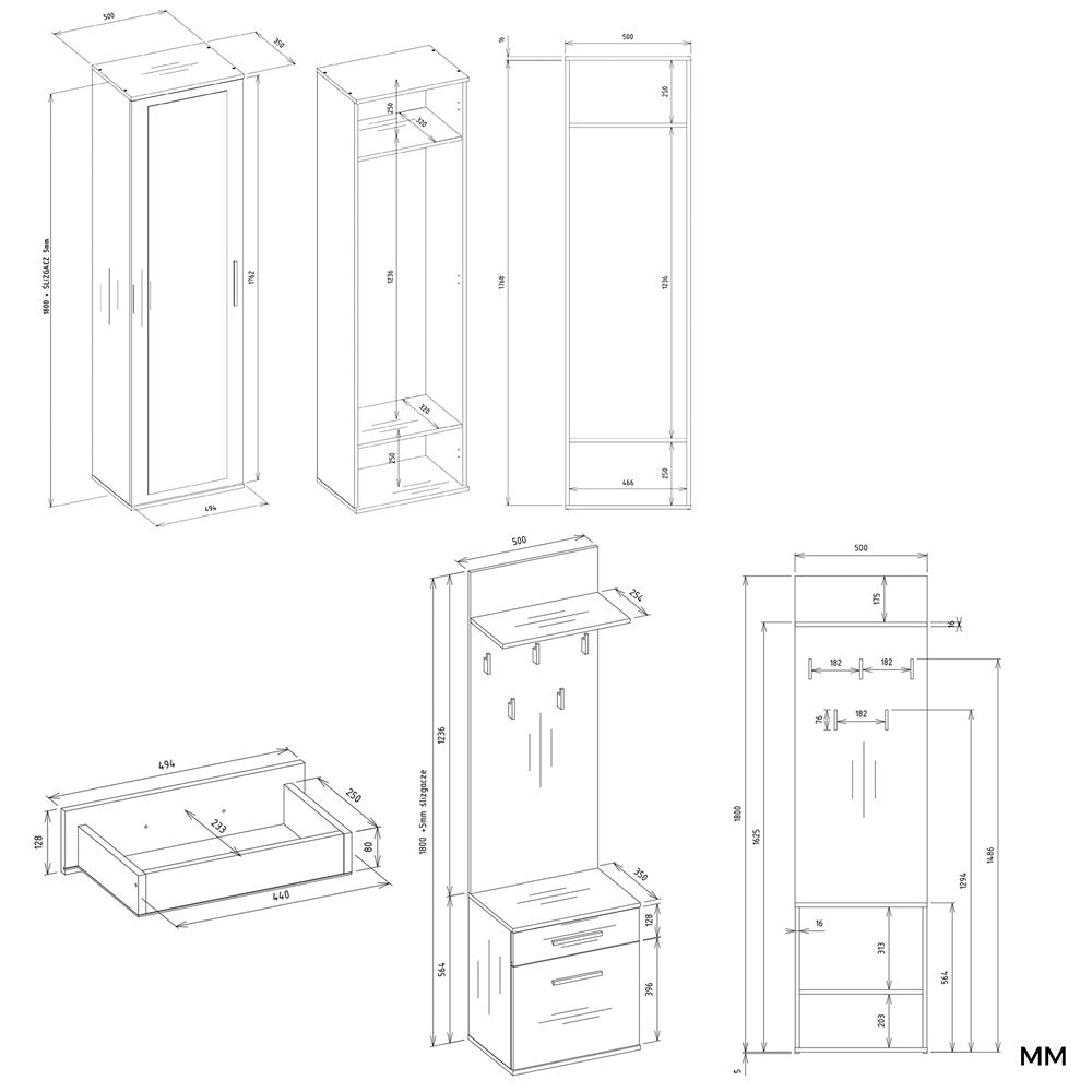 Garderobe DUO WEISS – Produktabbildung 6