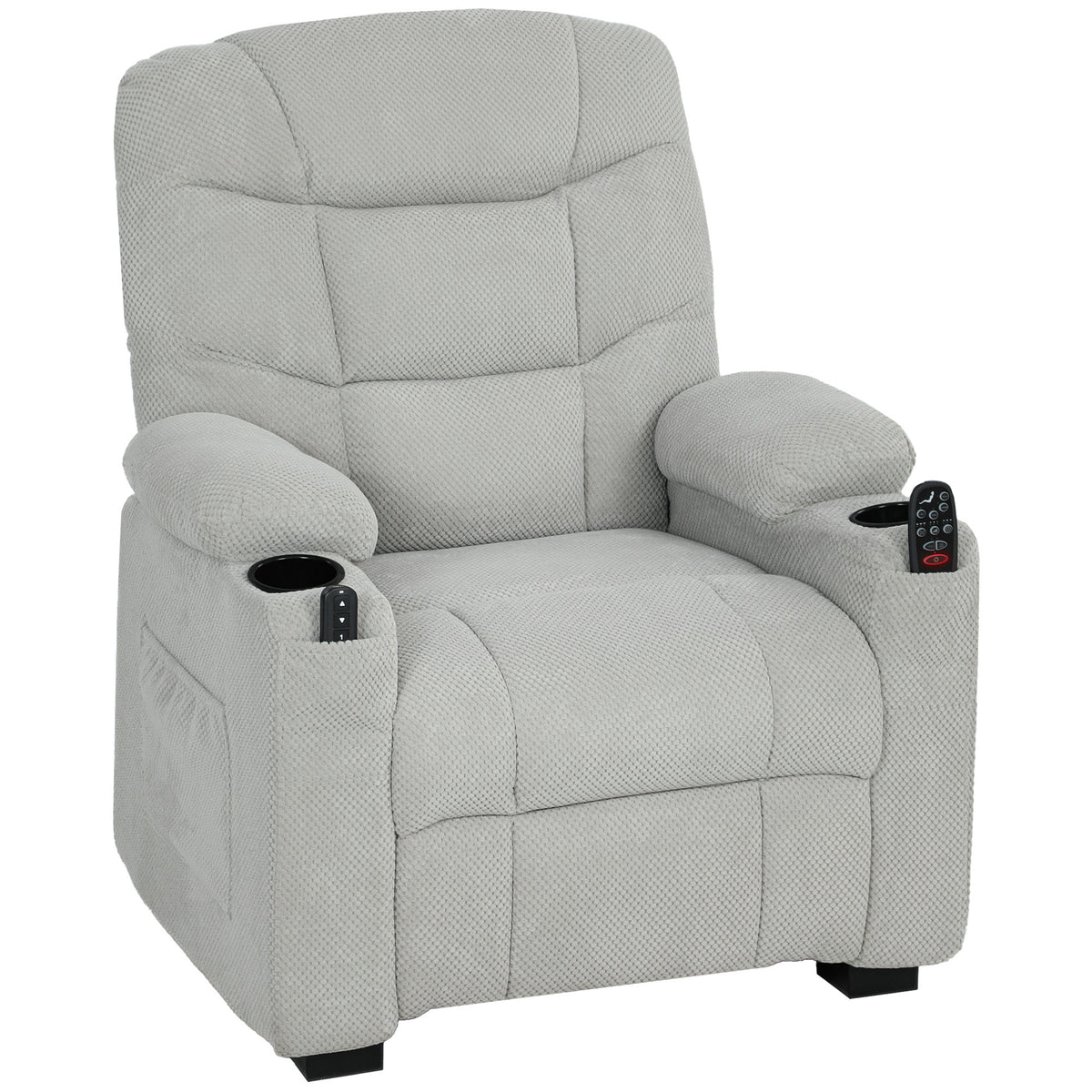 Electric recliner chair with massage & heat, quiet motor and memory function, gray