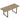 Extendable dining table 140-180 cm for 6-8 people, rectangular in industrial design with steel frame, brown