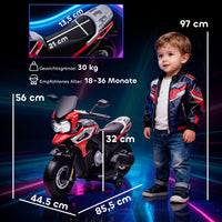 Electric motorcycle for children aged 18-36 months, ride-on vehicle, training wheels, lights, music, plastic (3)