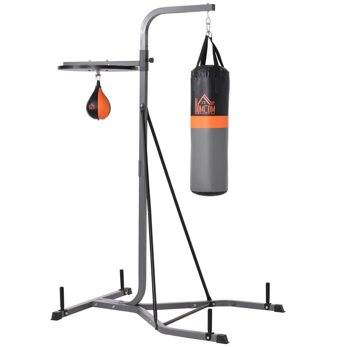 2-in-1 punching bag stand, max. load capacity 100 kg, rotatable steel punching bag mount with 20 kg punching bag