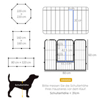 Puppy playpen, puppy enclosure, pet enclosure, foldable, lockable door, weather-resistant, 8 panels, black (3)