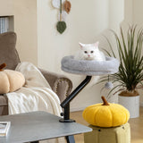 Cat desk bed, cat bed for desk with 360° rotation, adjustable height, cat lounger with removable (8)