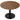 Round dining table for 6 people, 110 cm modern kitchen table with pedestal for living room, brown wood grain