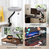 Cat desk bed, cat bed for desk with 360° rotation, adjustable height, cat lounger with removable (6)