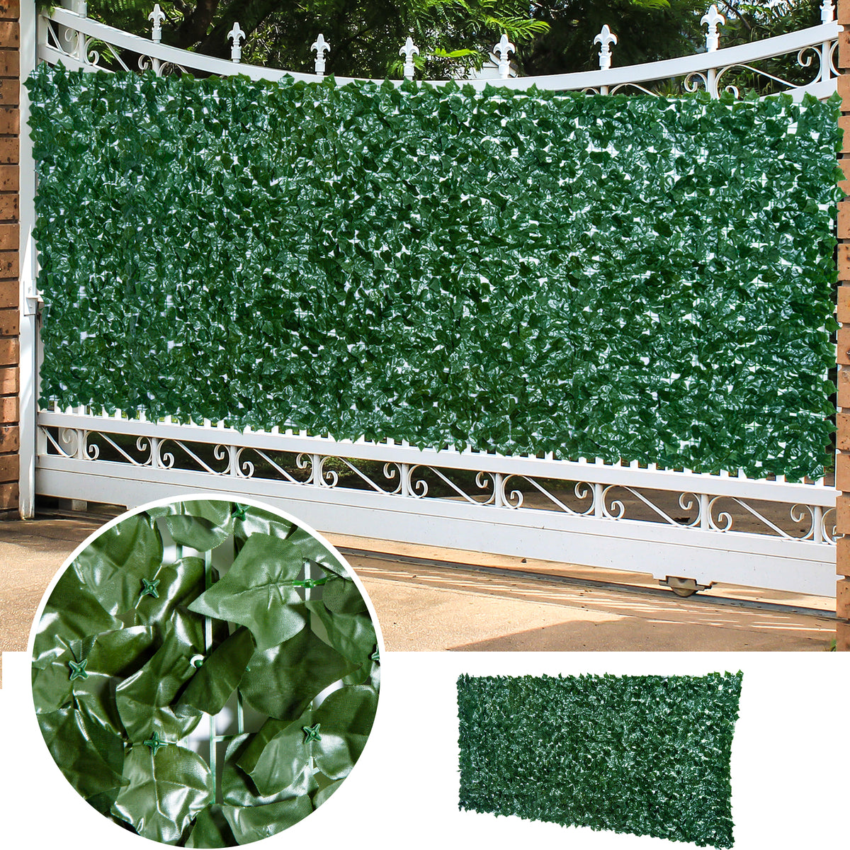 Artificial Hedge Privacy Screen, UV-Protected Privacy Screen, Green Balcony Privacy Screen, Fence Privacy Screen (2)