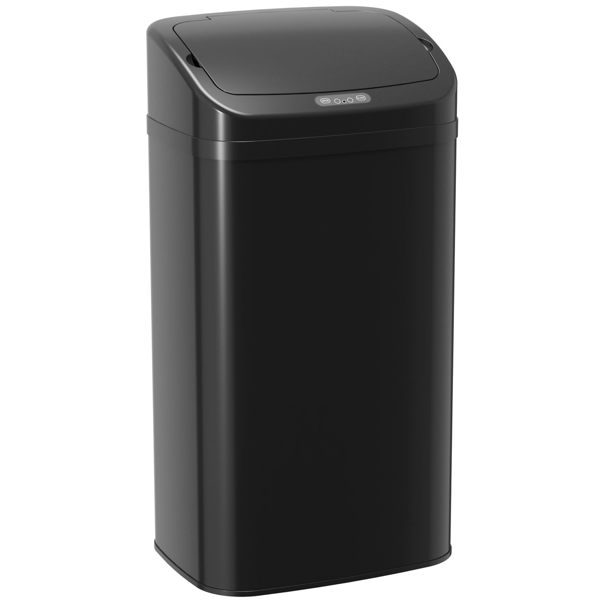 48 L sensor trash can for kitchen or office, automatic closing function, stainless steel, black