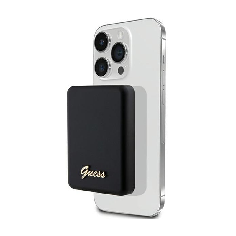 Guess Metal Script Logo MagSafe - 5W MagSafe induction power bank with a capacity of 3,000 mAh (black)
