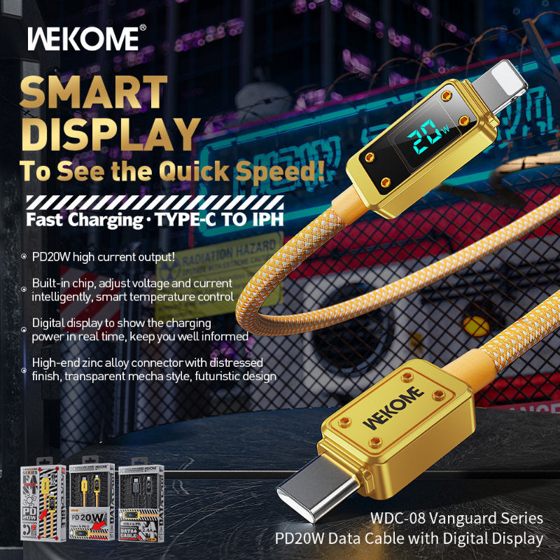WEKOME WDC-08 Vanguard Series - USB-C to Lightning Fast Charging PD 20W 1m connection cable (matte) (2)