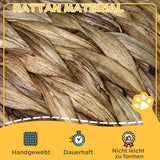 Rattan cat basket cat cave cat house cat bed with cushion pet bed water hyacinth coffee 40 x 37 x 51 cm (5)
