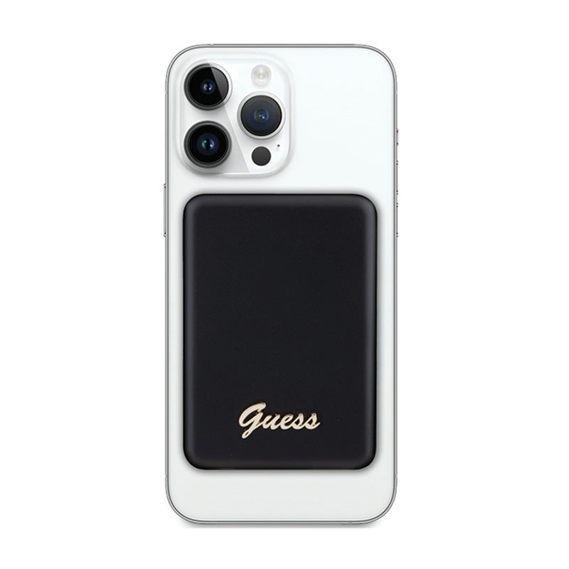 Guess Metal Script Logo MagSafe - 5W MagSafe induction power bank with a capacity of 3,000 mAh (black) (2)