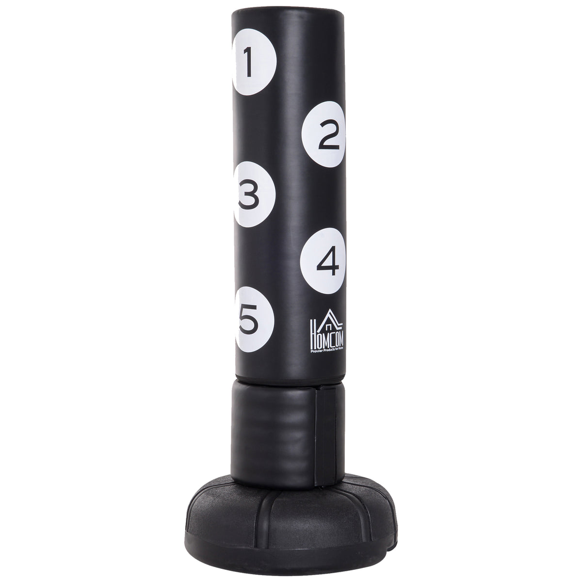 Freestanding punching bag with stand and plastic base, 176 cm, suitable for professionals and beginners, black