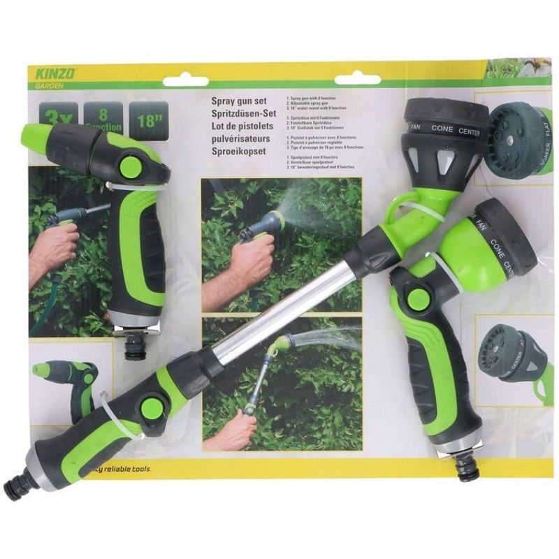 Kinzo - 3-piece spray gun set with adjustable spray patterns (2)