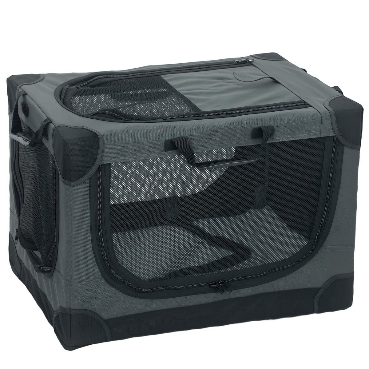 Foldable dog crate, dog transport box with removable, washable cushion, Oxford fabric cover, for dogs up to 4kg