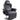 Gaming chair, massage function, reclining backrest, footrest, up to 120 kg, steel frame, faux leather, black