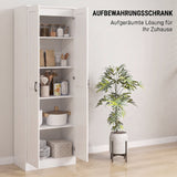 Pantry cabinet 175 cm with storage space, kitchen cabinet with soft-close doors and adjustable shelves, white (4)