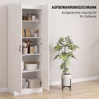 Pantry cabinet 175 cm with storage space, kitchen cabinet with soft-close doors and adjustable shelves, white (4)