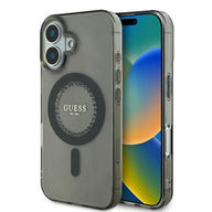 Guess IML Rhinestones MagSafe - Case for iPhone 16 Plus (Black)